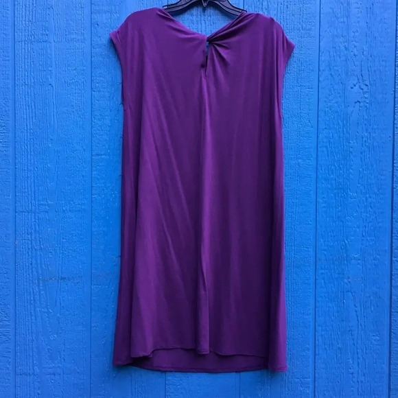 NWT Eileen Fisher Purple Back Twist Jersey Dress S - Picture 3 of 6